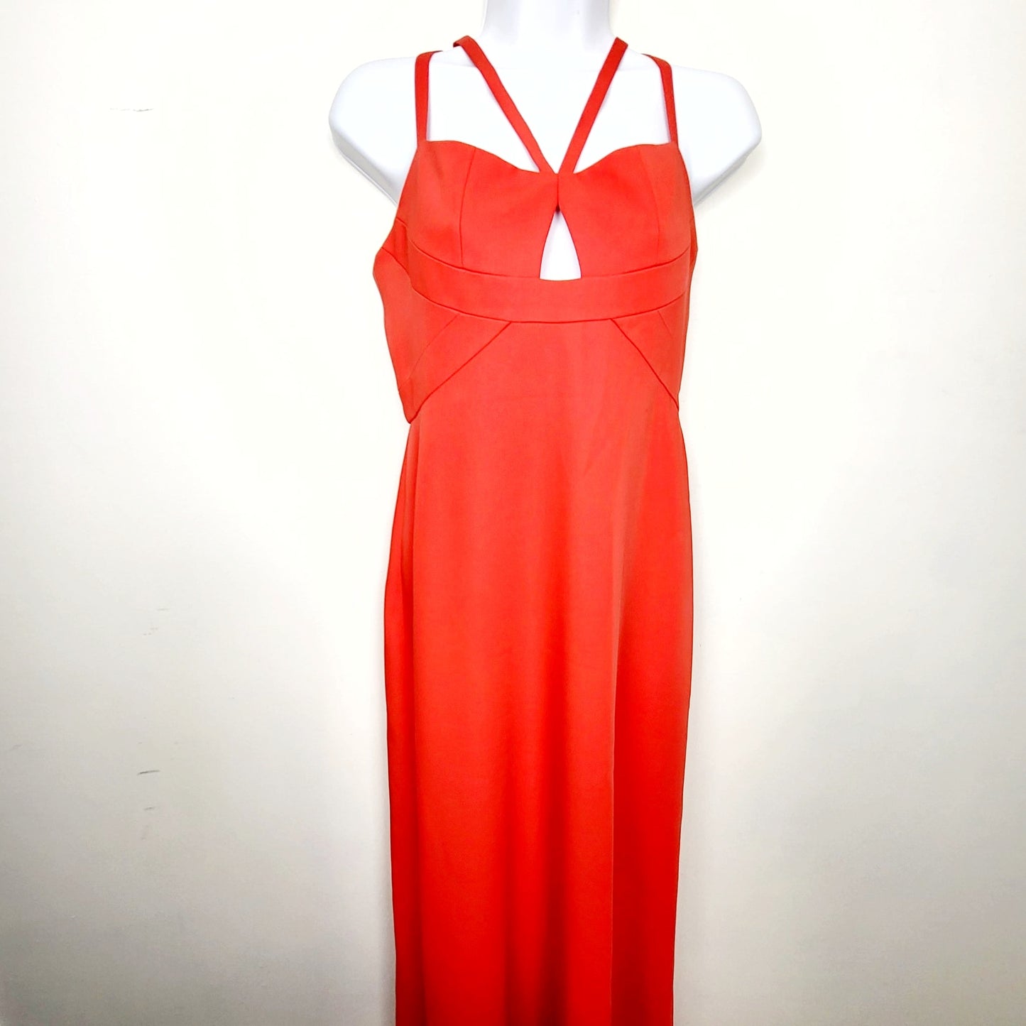AMHU1 - BCBG Max Azria poppy red "Kelbie" double strap dress. Size 6