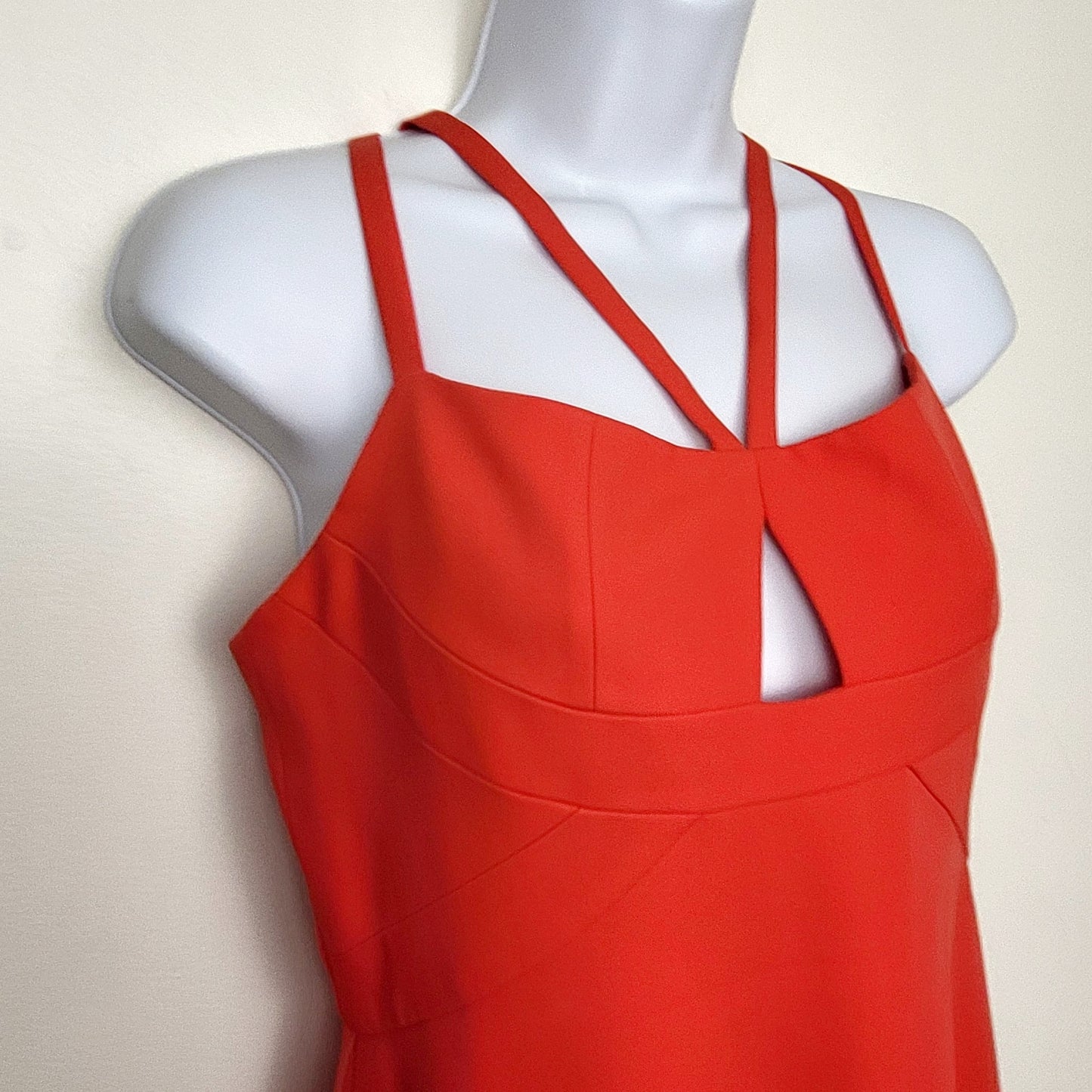 AMHU1 - BCBG Max Azria poppy red "Kelbie" double strap dress. Size 6