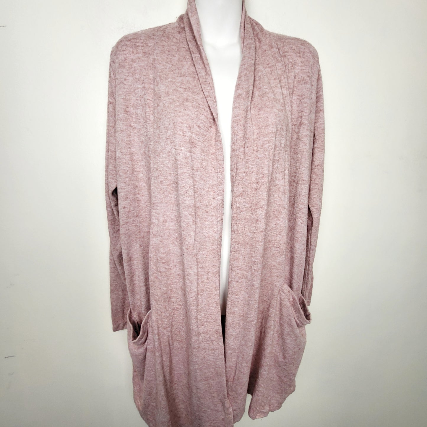 MHCK1 - Camber and Grace pale pink lightweight open cardigan sweater. Size large