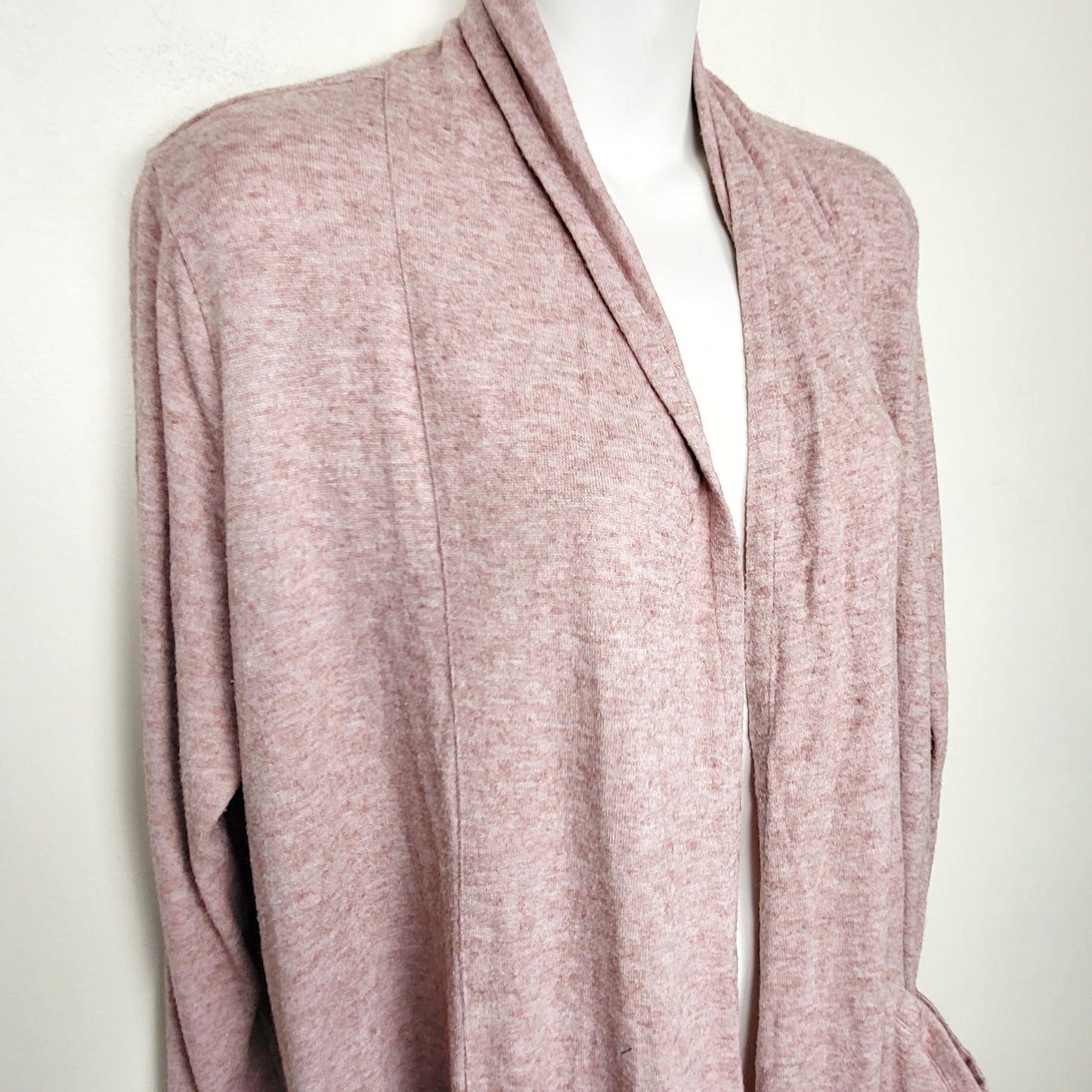 MHCK1 - Camber and Grace pale pink lightweight open cardigan sweater. Size large