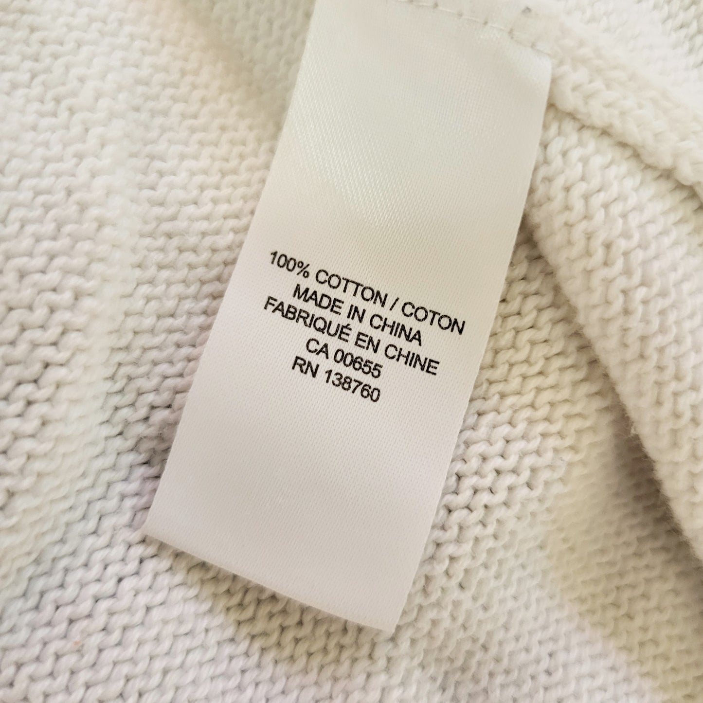 MHCK1 - RW and Co white textured open cardigan sweater. Size large 🍁