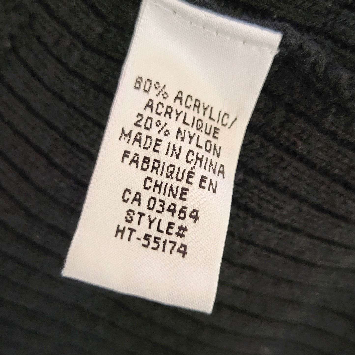 MHCK1 - Rickis Revolution black loose knit open cardigan sweater. Size XL