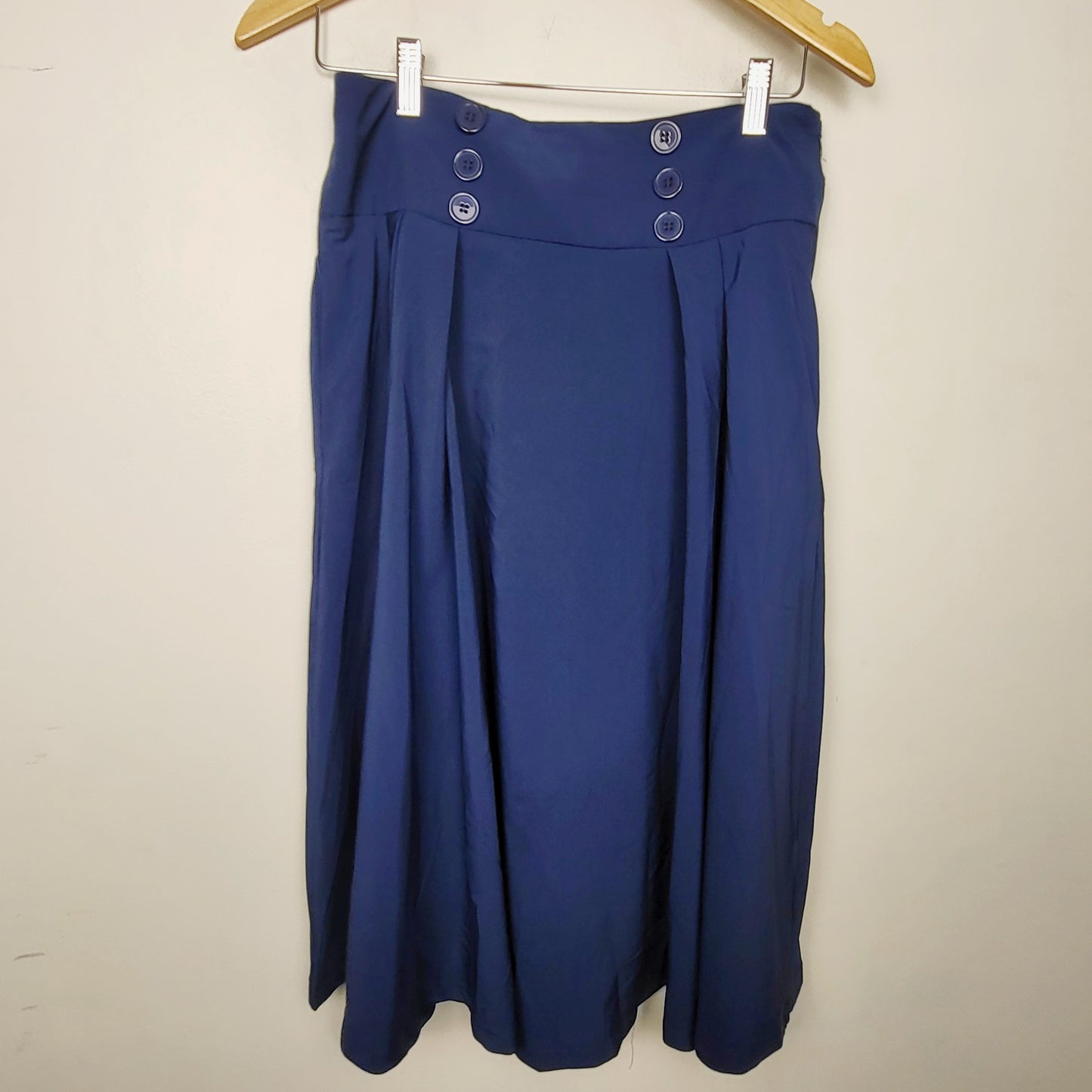 JLMB2 - Belle Poque navy high-waisted a-line skirt. Size large