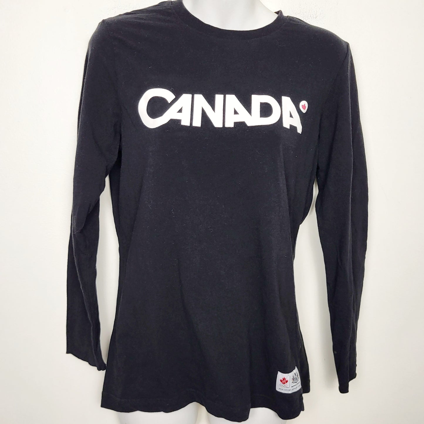 RHW - Hudson Bay black Canada Olympics long sleeved tee. Ladies size medium