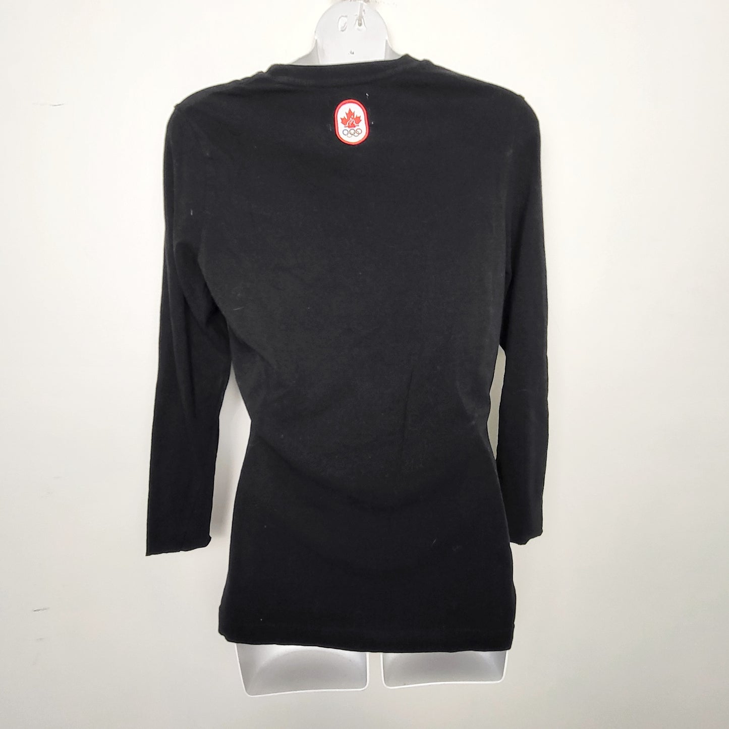RHW - Hudson Bay black Canada Olympics long sleeved tee. Ladies size medium
