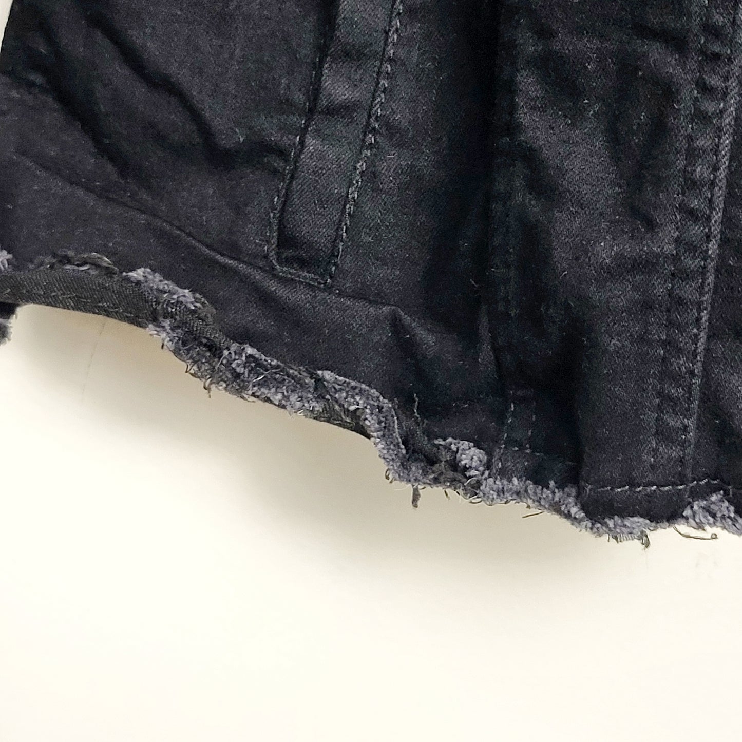 BBIN1 - Buffalo David Bitton black jean jacket with distressed hem. Size XL