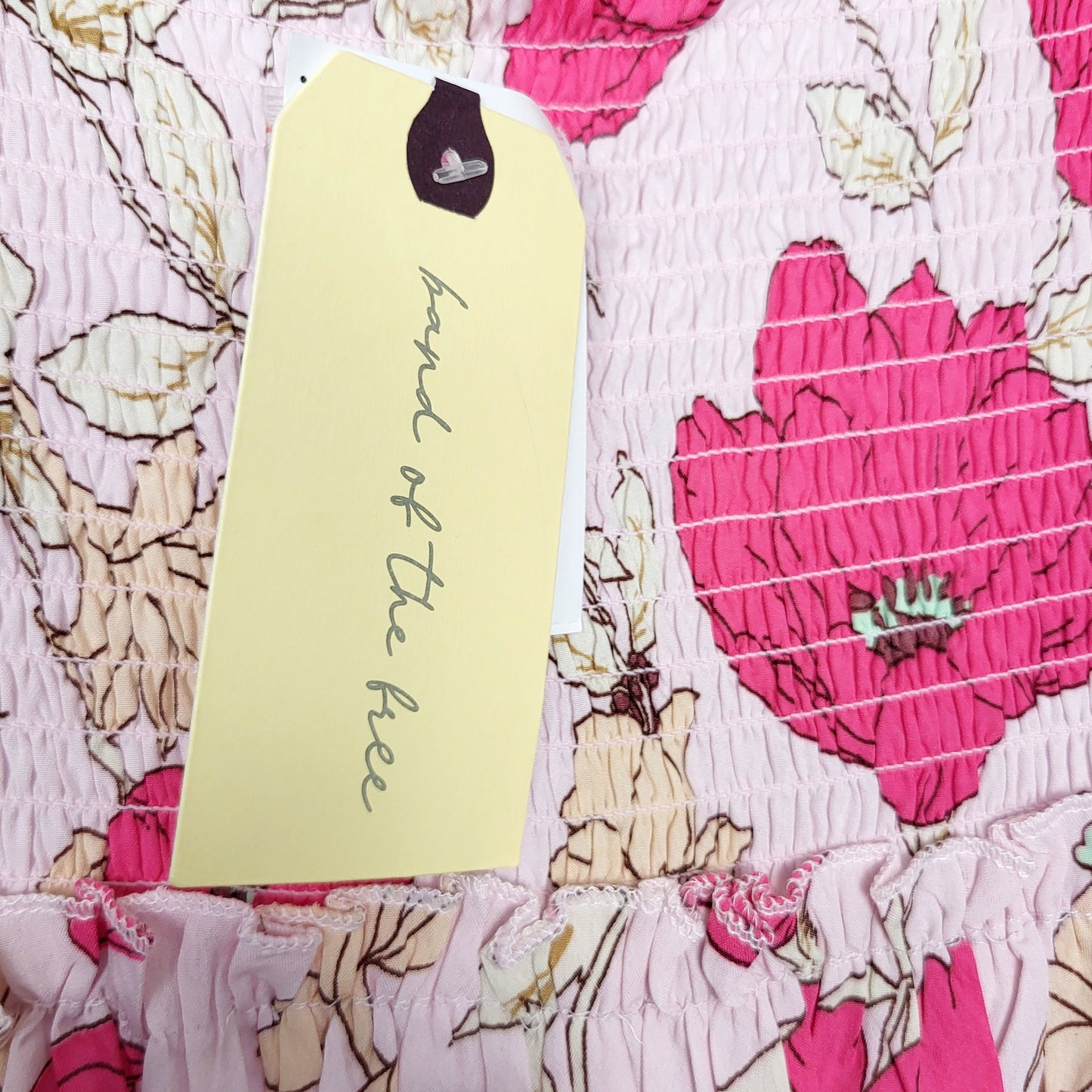 CSAL1 - NEW - Land of the Free pink floral print maxi dress. Size XS