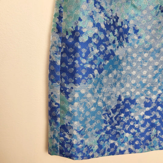 CSAL1 - H and M blue and turquoise patterned skirt. Size 10