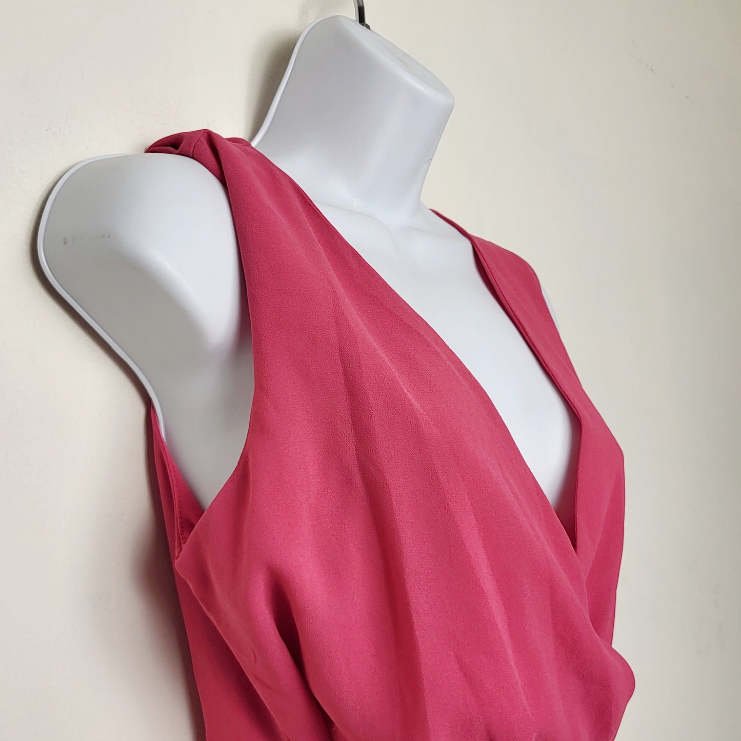 MFTZ2 - Angel Eye pink sleeveless midi dress with belt tie. Size 6