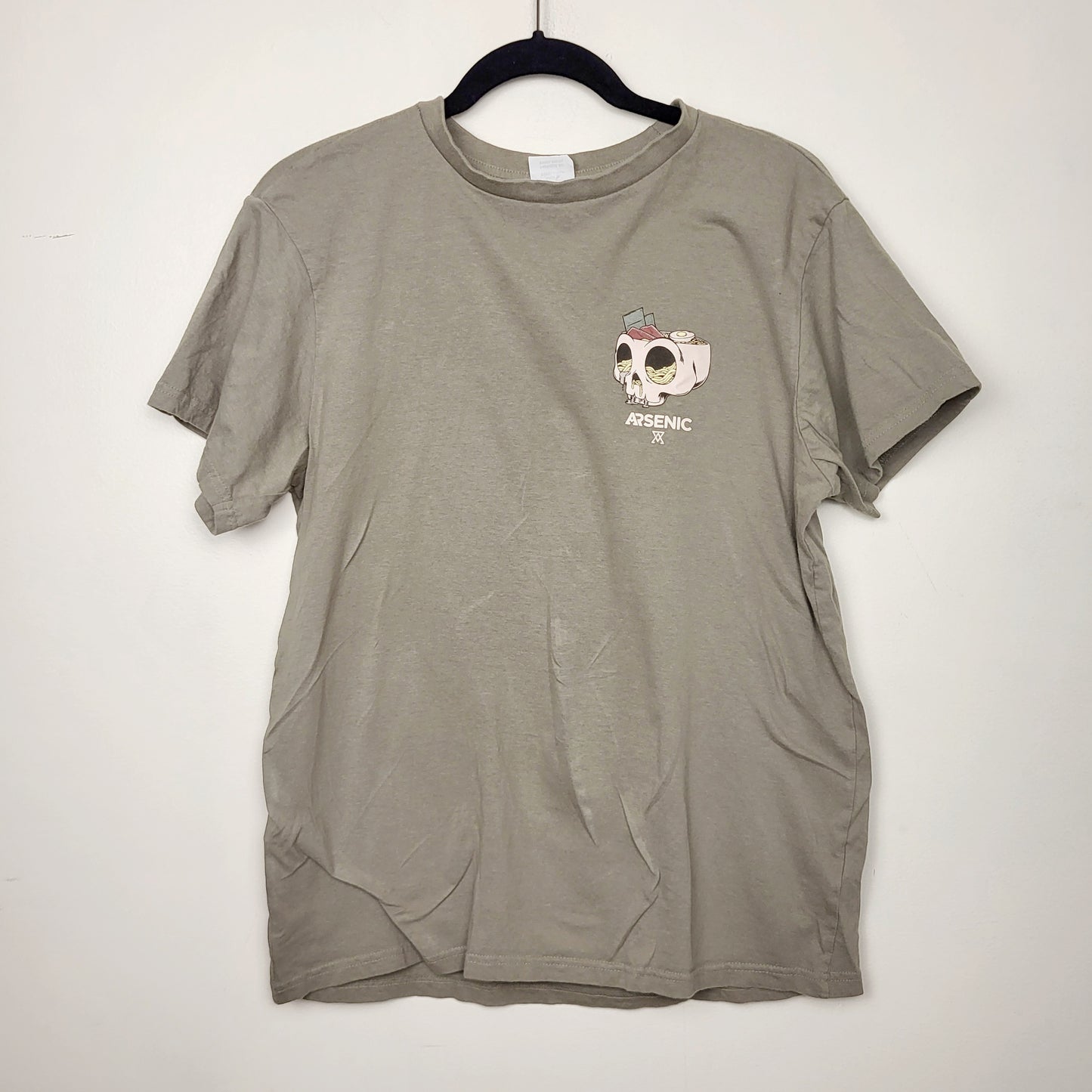 MGRR1 - Arsenic green t-shirt with skull. Men's size small