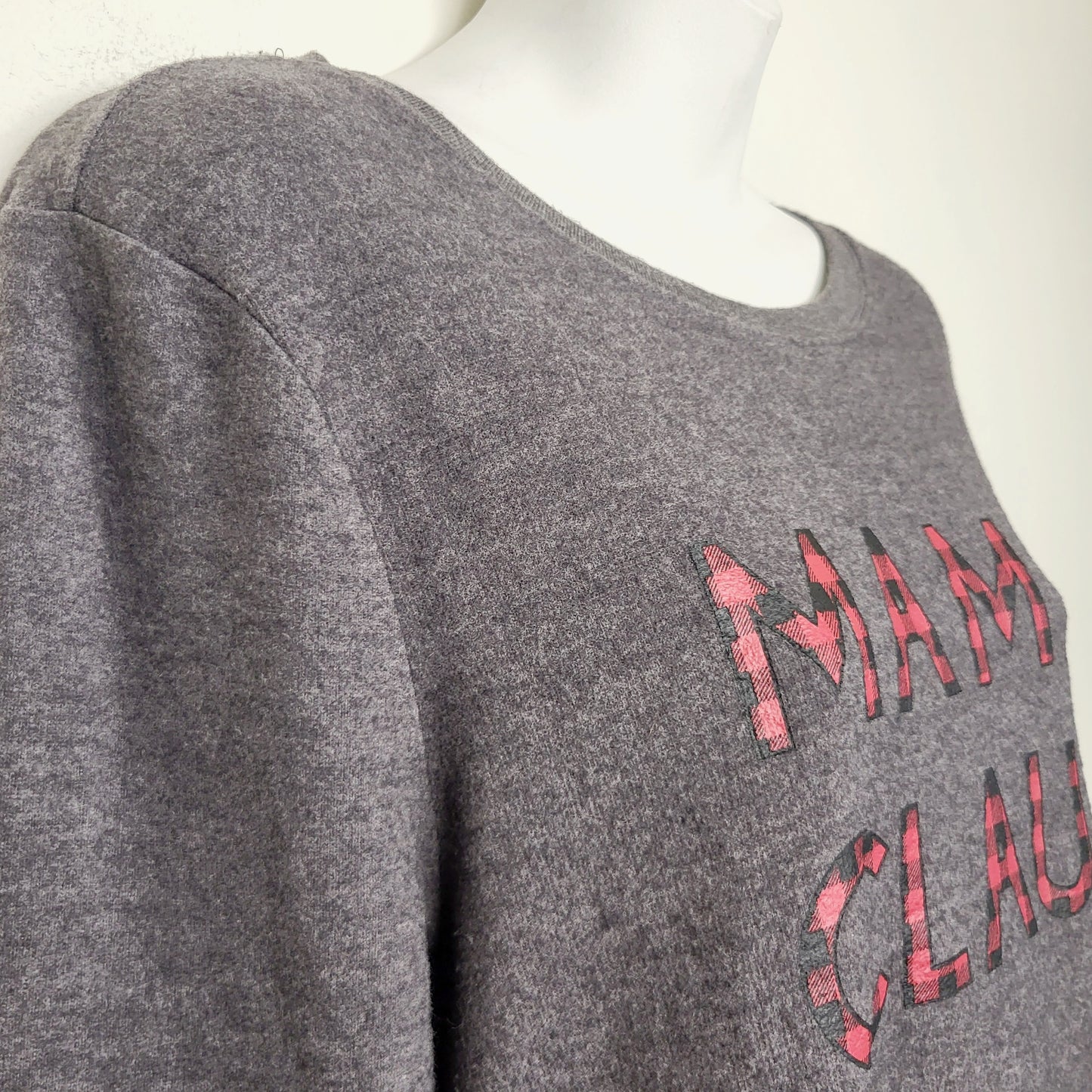 MBRS - Bootlegger grey knit "Mama Claus" pullover sweater. Size medium