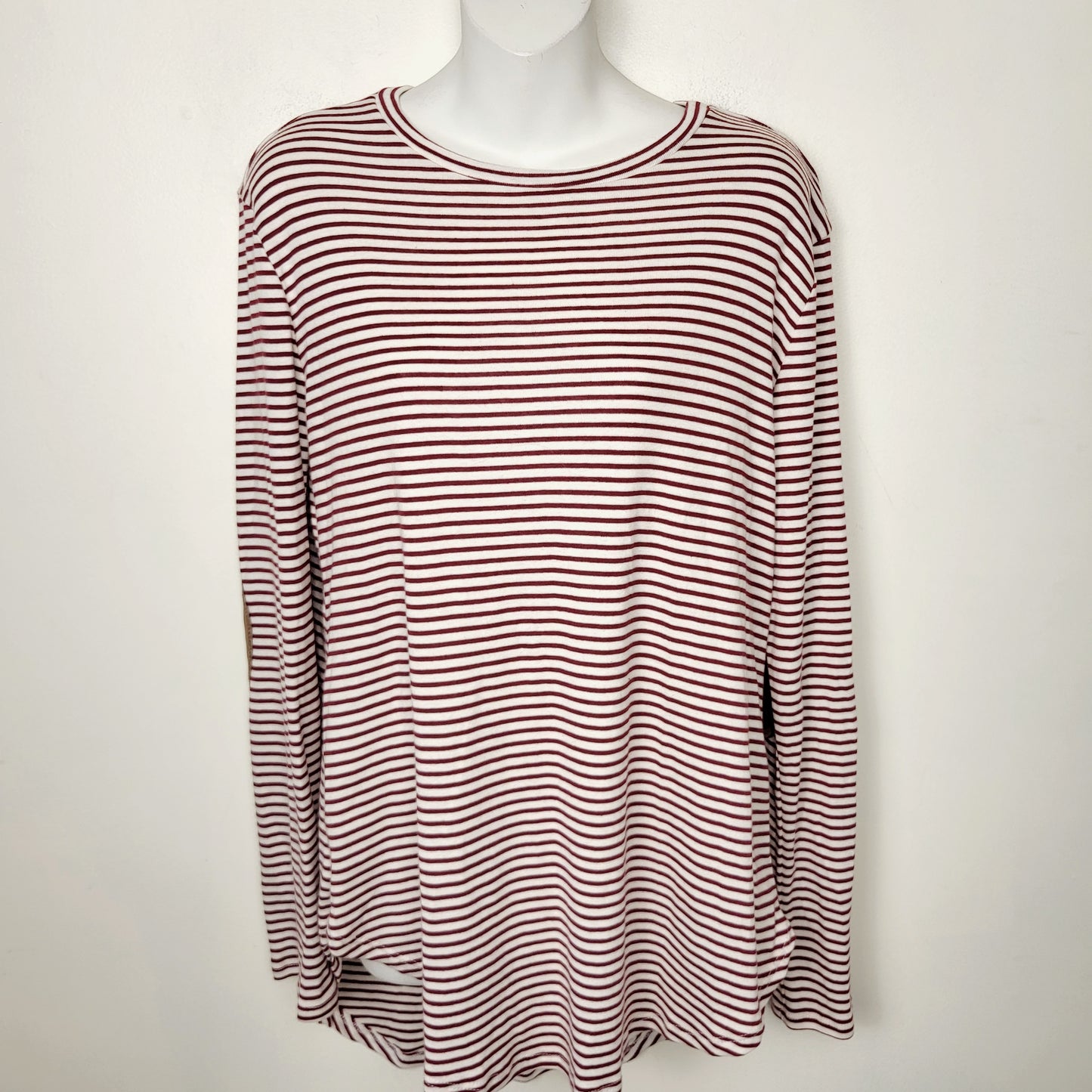 MBRS - Cherish red and white striped long sleeved top. Sizes like a large