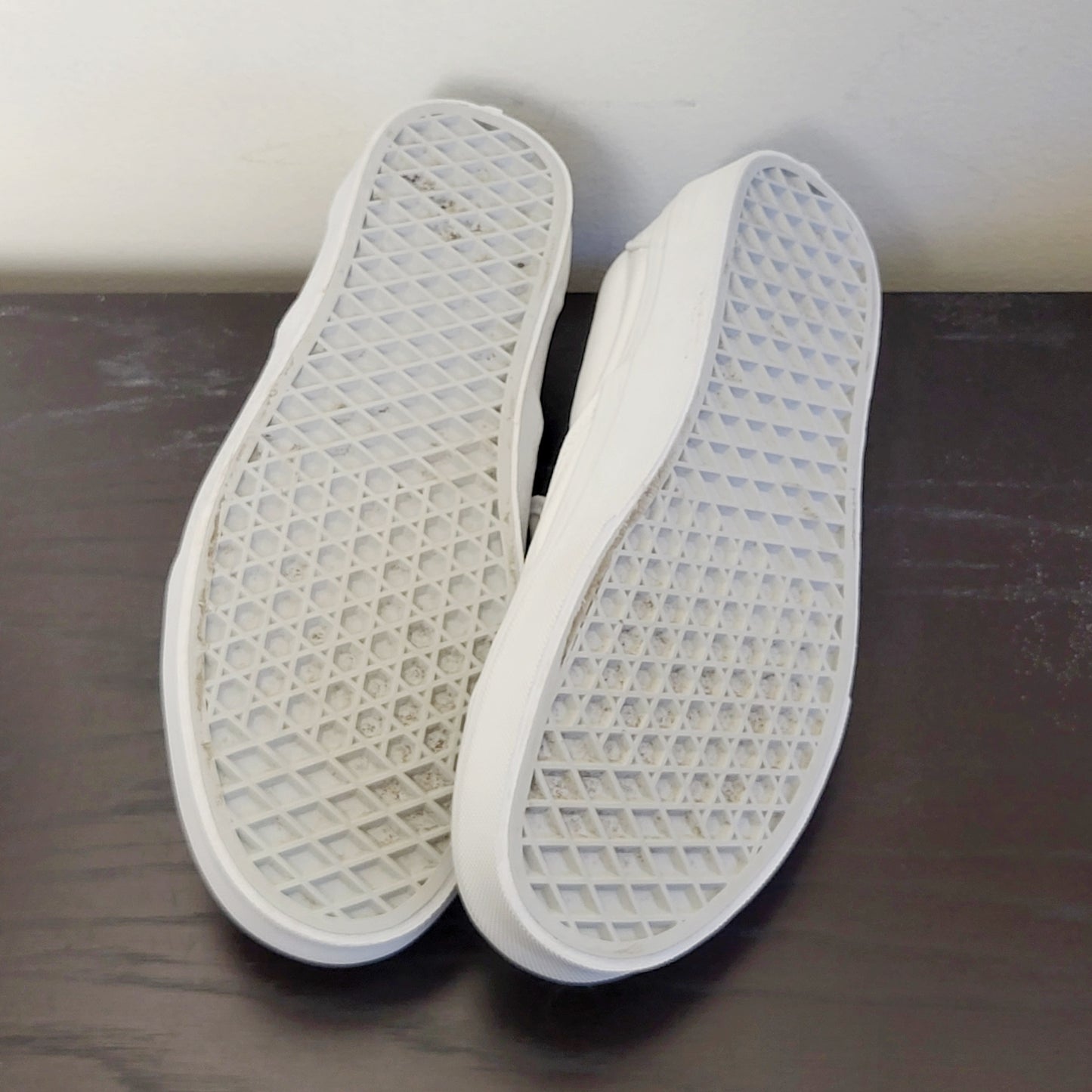 MBRS - Vans white canvas slip on shoes. Men's size 8 / Ladies size 9.5