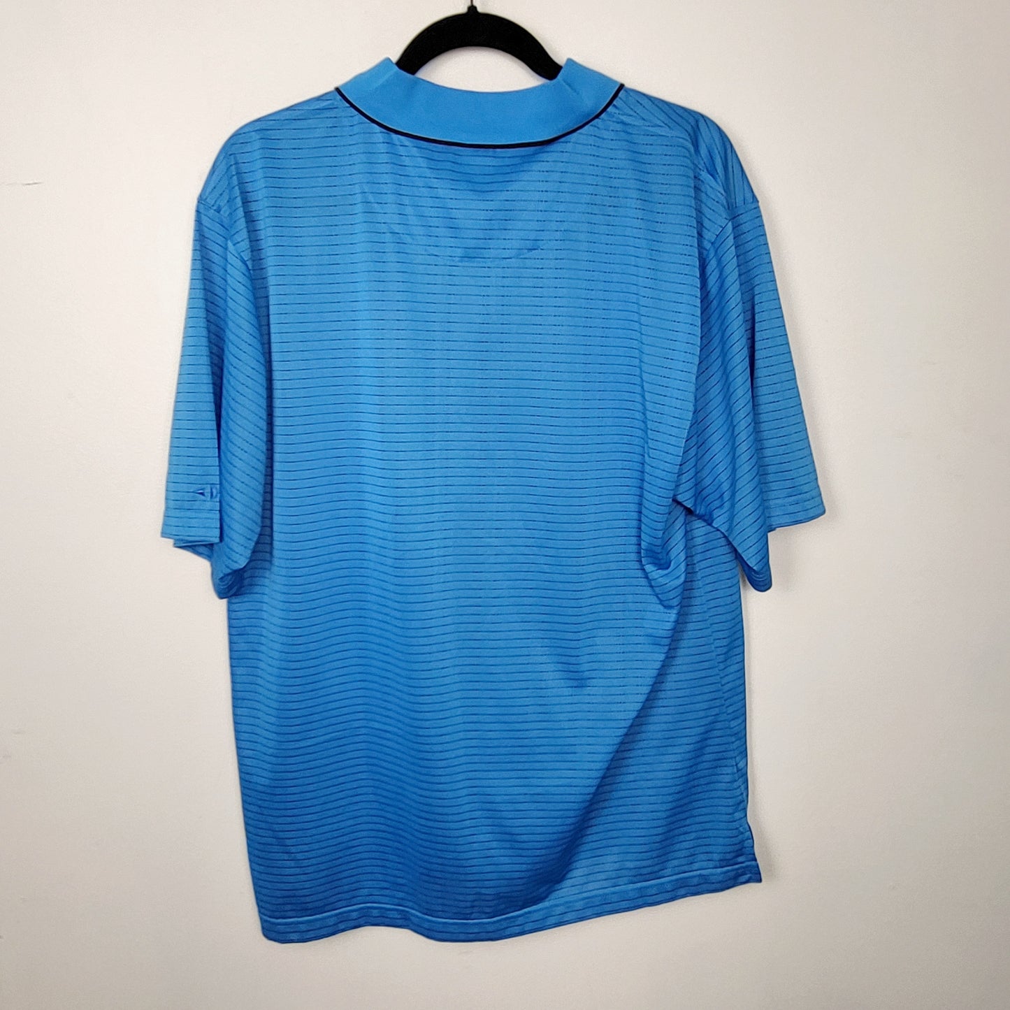 JUDR1 - Grand Slam blue striped golf shirt. Men's size large