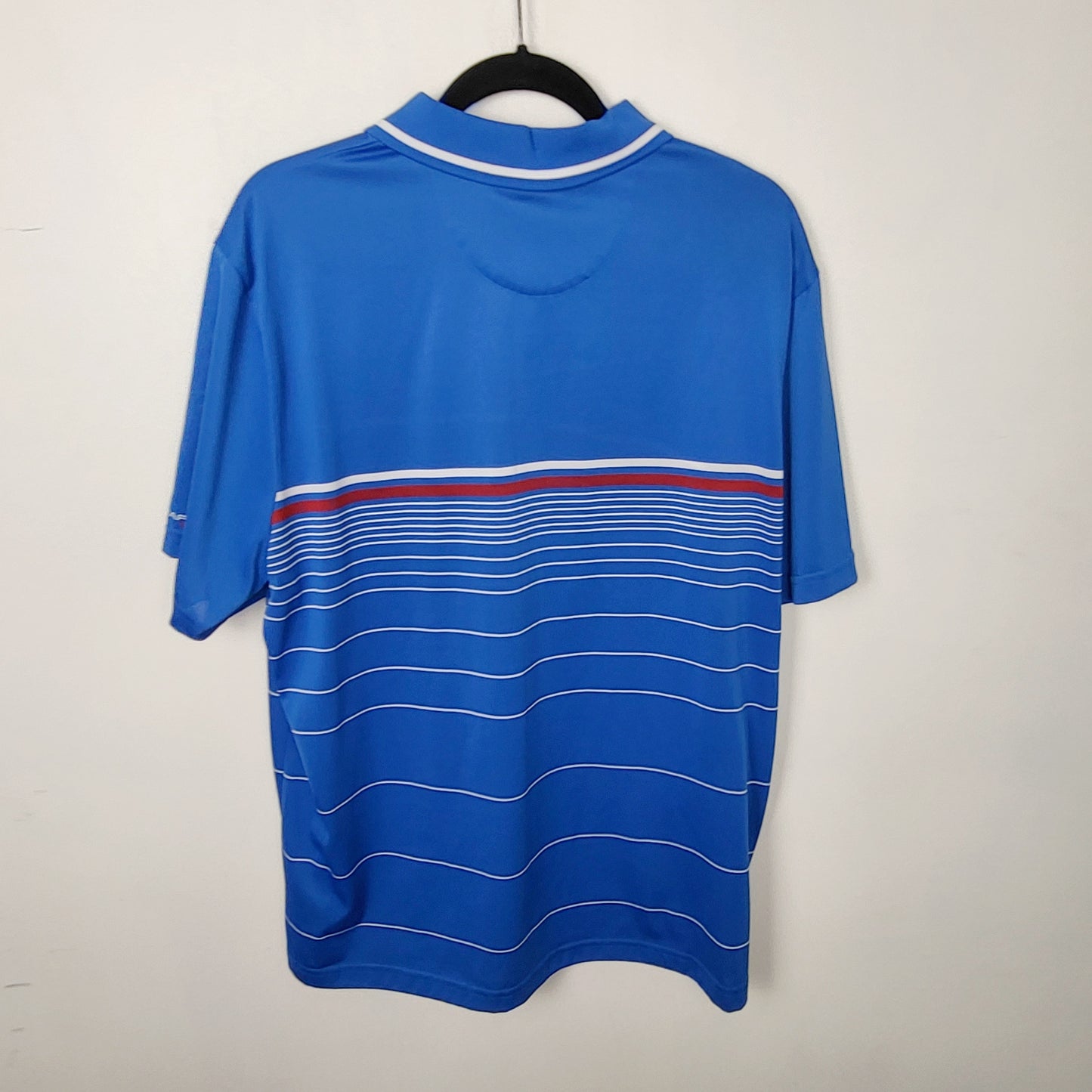 JUDR1 - Chaps blue striped golf shirt. Men's size large