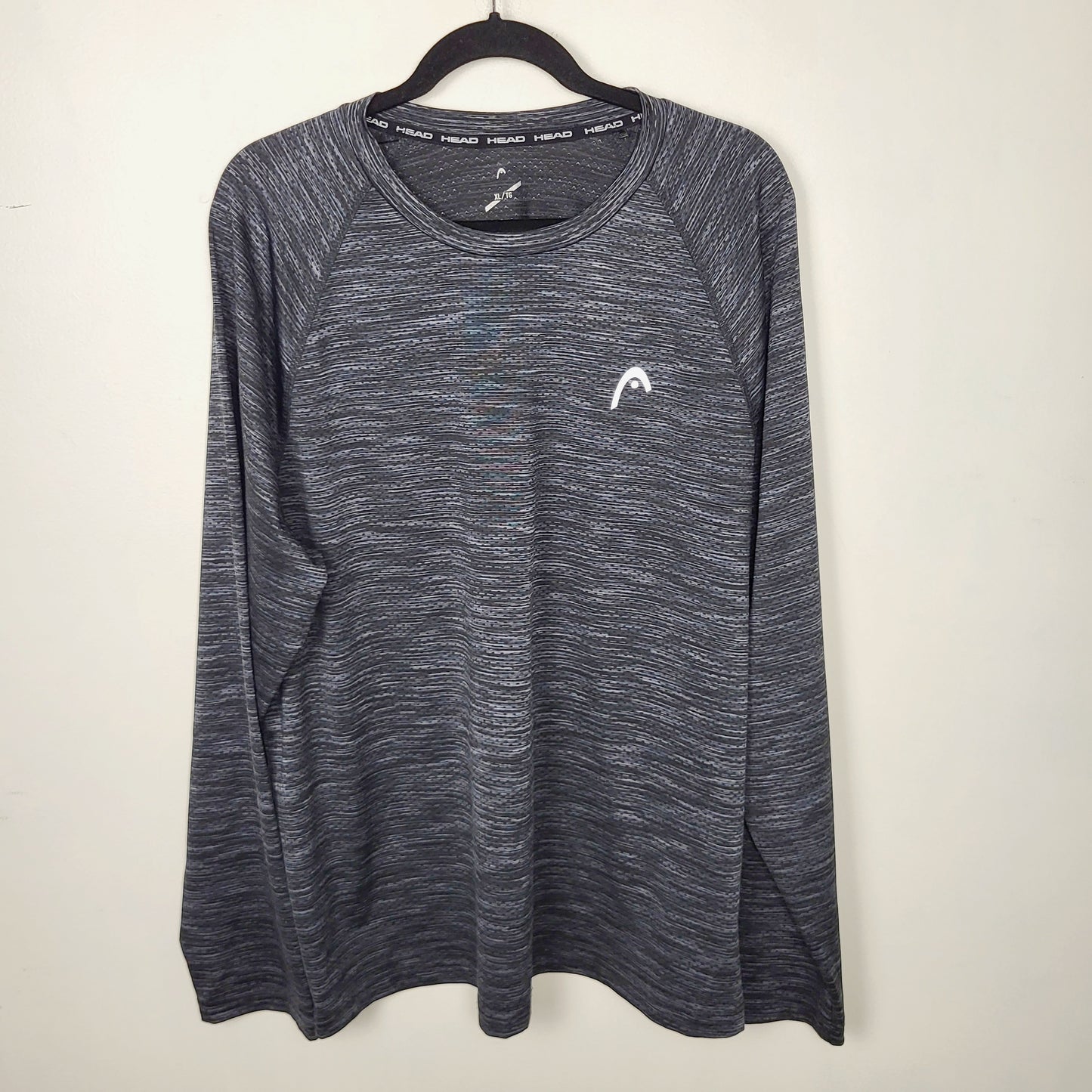 JUDR1 - Head black and grey marled long sleeved active top. Men's size XL
