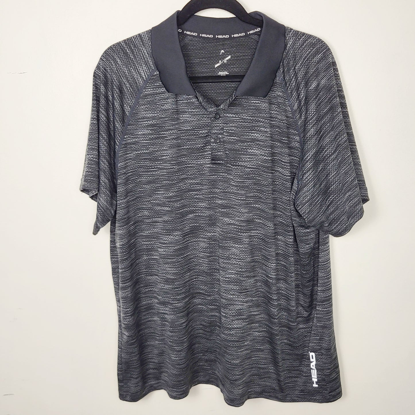 JUDR1 - Head black and grey marled golf shirt. Men's size XL