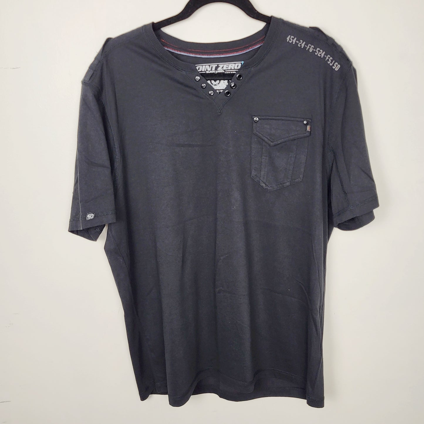JUDR1 - Point Zero black label black pocket t-shirt. Men's size large