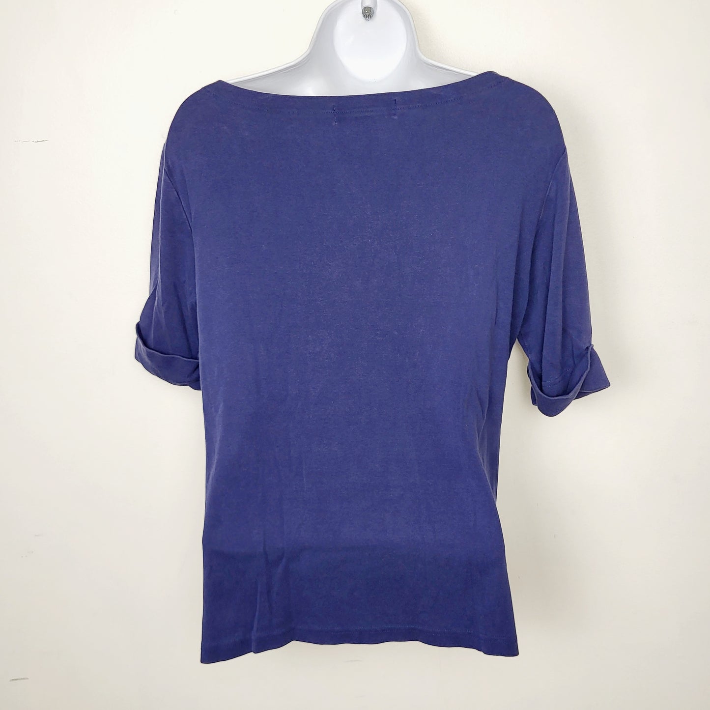 MFTZ2 - Karen Scott blue 100% cotton t-shirt. Size medium