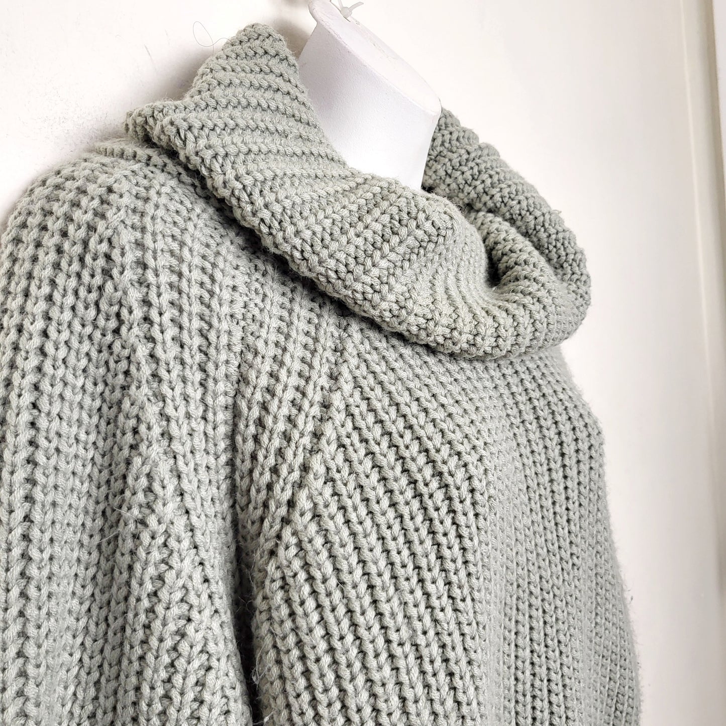 CSEB1 - Moon and Madison sage green cowl neck sweater. Size medium