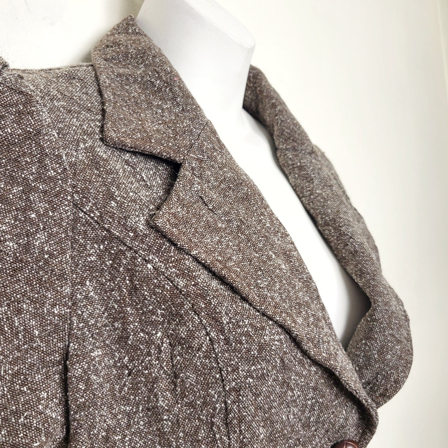 CSEB1 - Vintage Costa Blanca cropped twill blazer. Size large (measures as a medium)