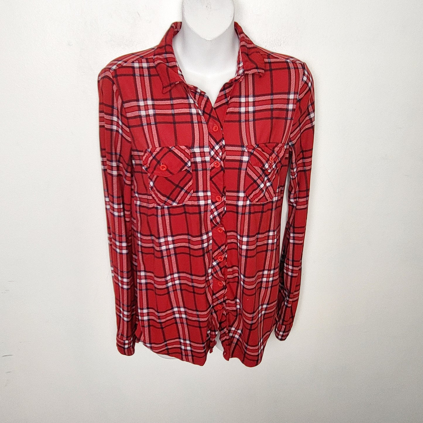CSEB - Ardene red plaid super soft button down shirt. Size small