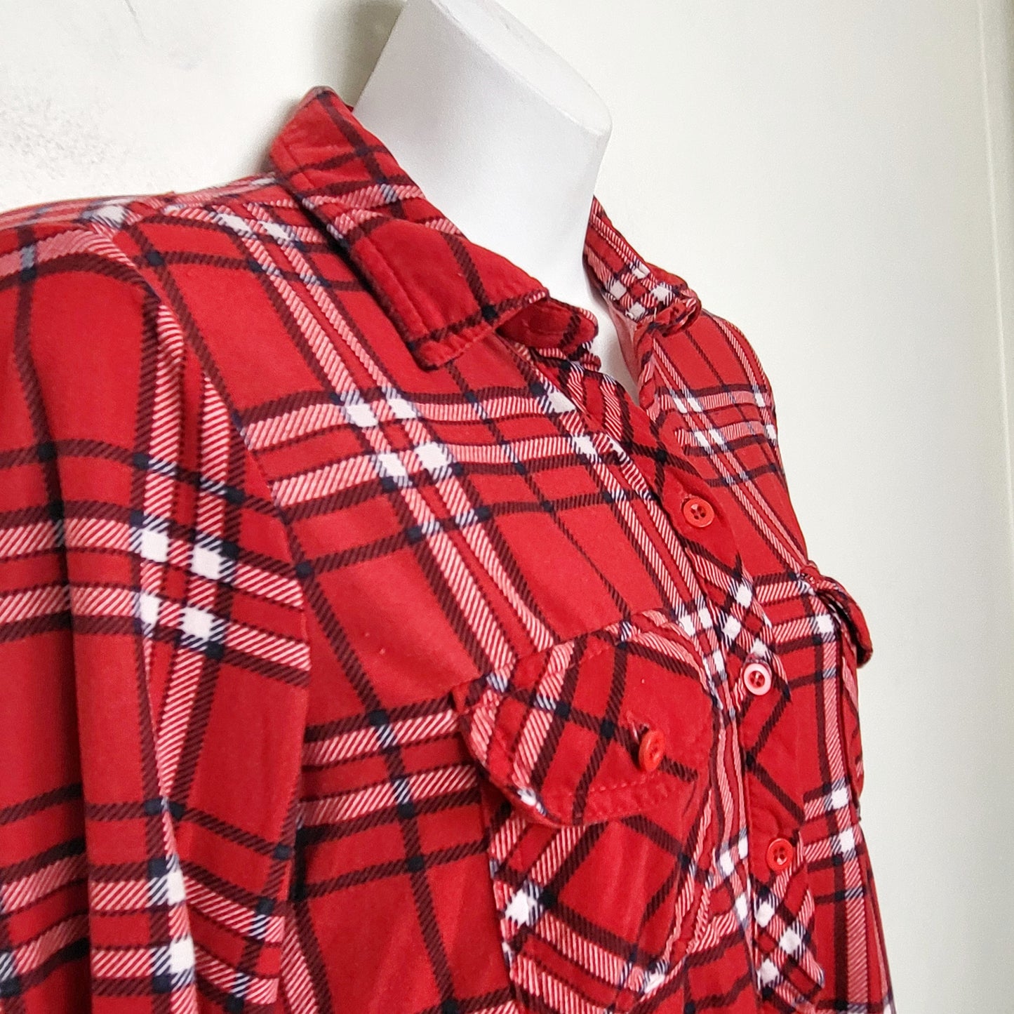 CSEB - Ardene red plaid super soft button down shirt. Size small