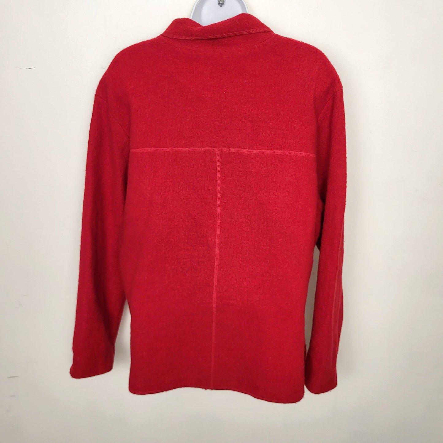 CSEB2 - Red textured likely wool jacket. Sizes like a large/XL