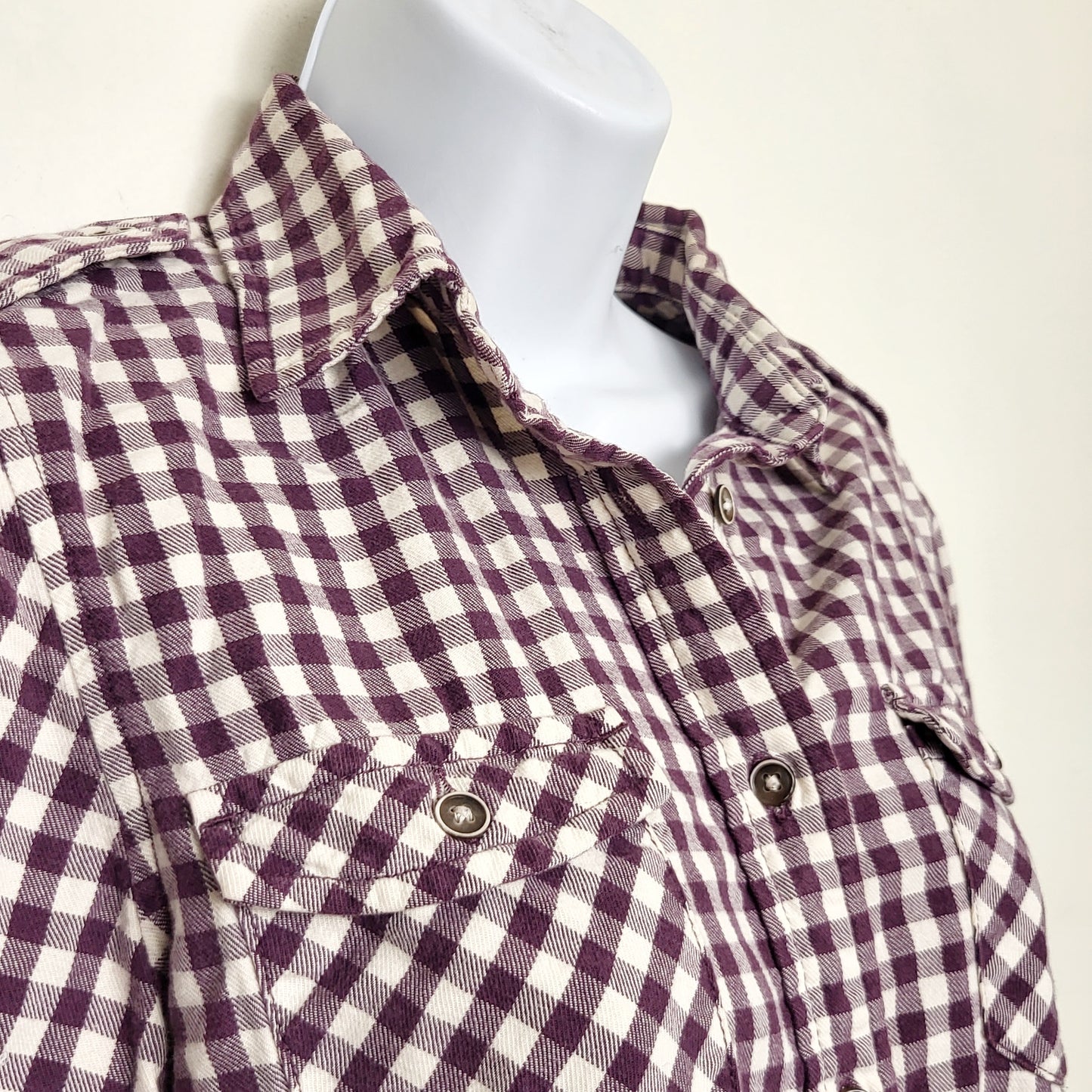 CSEB2 - MEC plaid button down shirt. Size medium