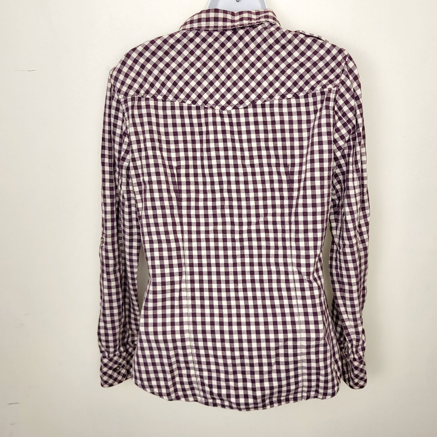 CSEB2 - MEC plaid button down shirt. Size medium