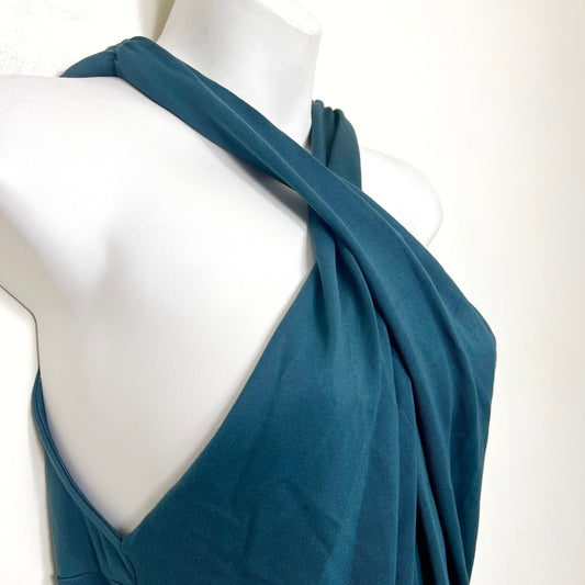 KMRY1 - NEW - Jasambac teal twist front dress. Size medium