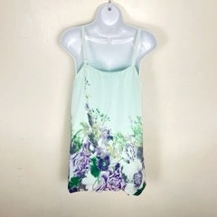 CBURD - Cream Soda mint floral print sleeved top. Size large
