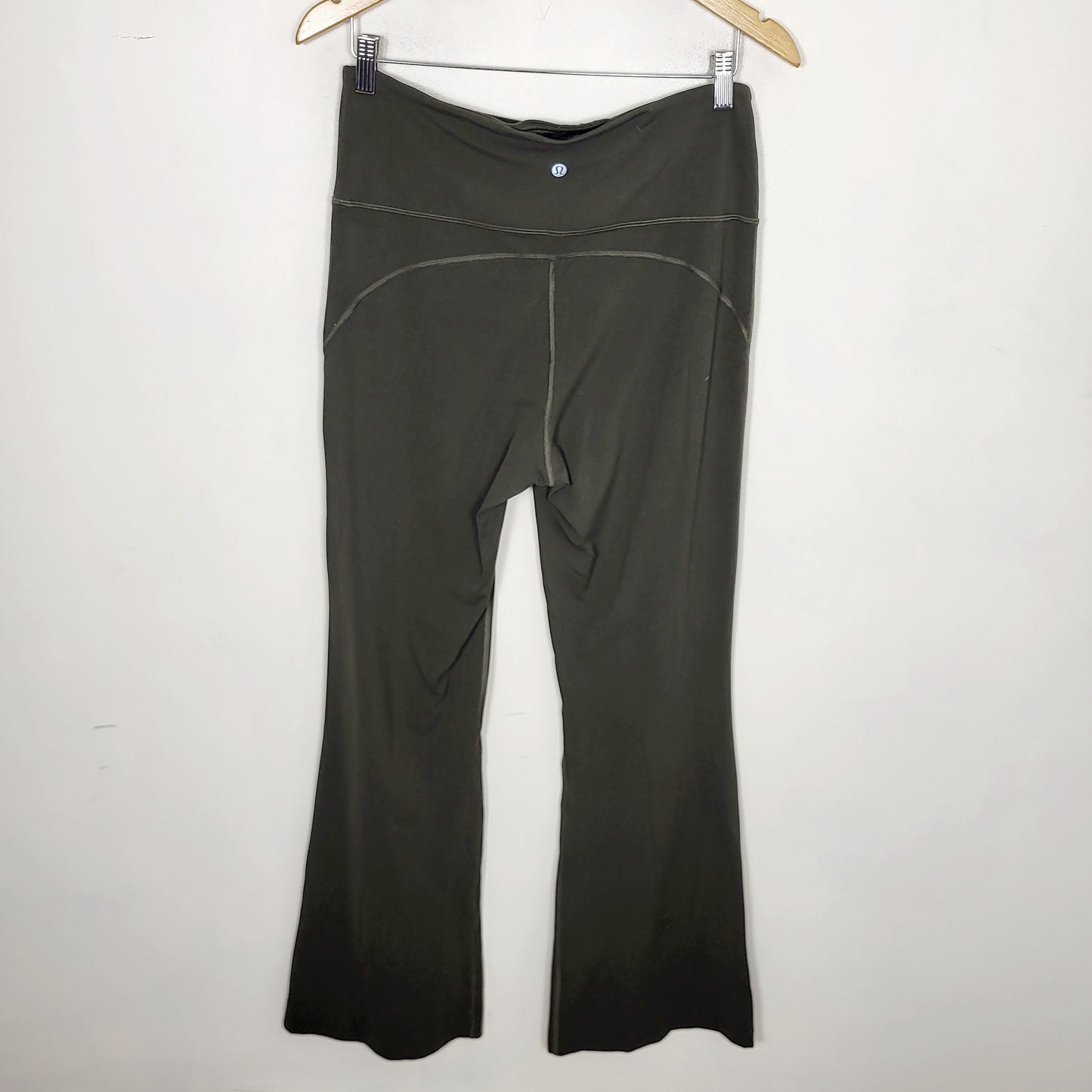 NOFF1 - Lululemon Dark Olive Groove Super-High-Rise Flared Pant Nulu. Size 12