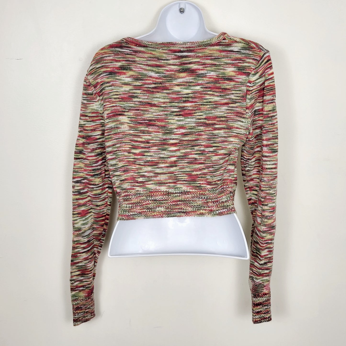JECH1 - Buttermelon multi-colour cropped cardigan sweater. Size medium
