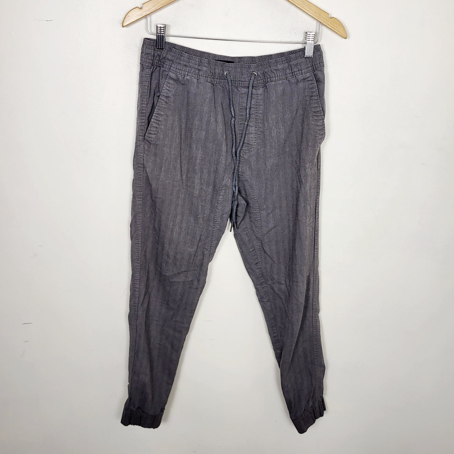 JECH1 - Burnside grey twill drawstring joggers. Size medium