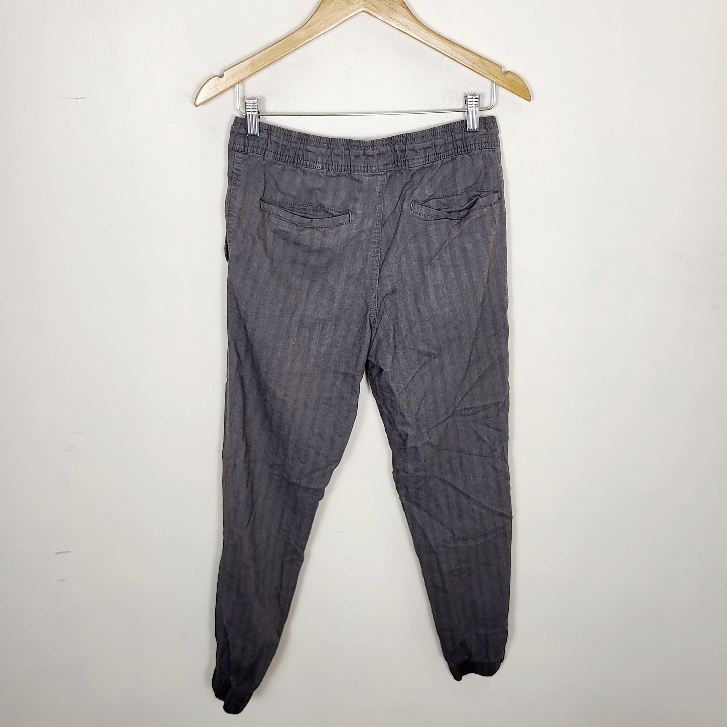 JECH1 - Burnside grey twill drawstring joggers. Size medium