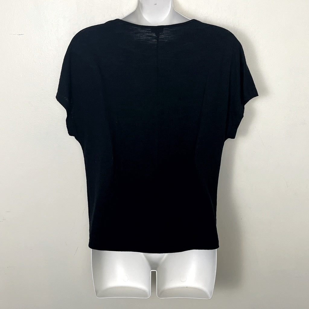 CFTZ - Kismet black knotted short sleeve top. Size small