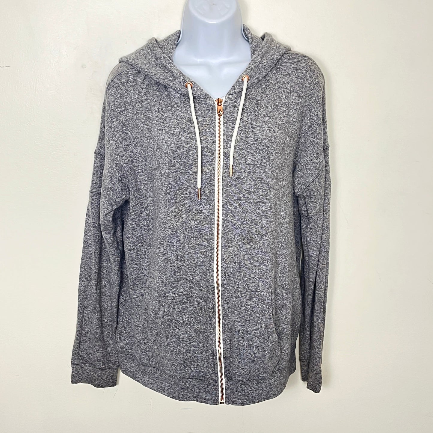 CFTZ - Volcom grey zip up "True to This" knit hoodie. Size medium