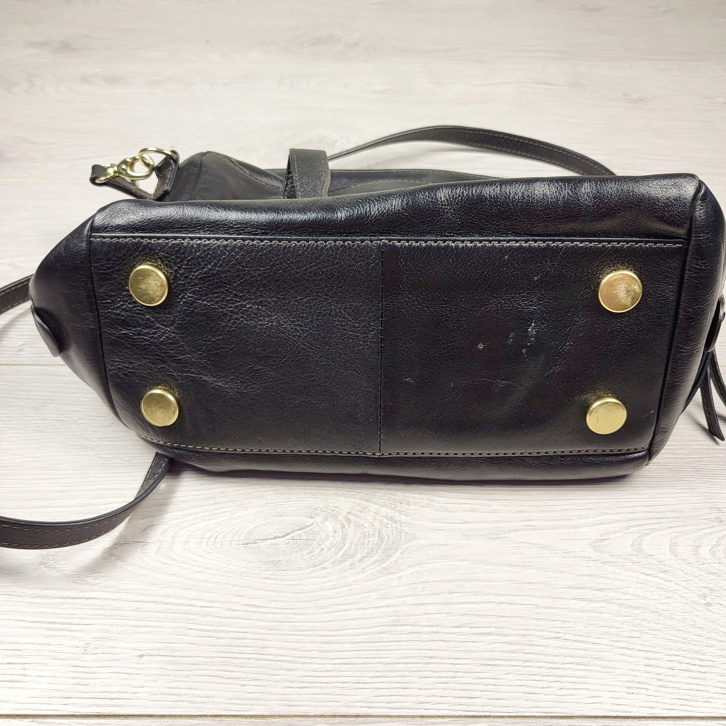 CFTZ2 - Fossil black leather "Syndey" Satchel crossbody purse