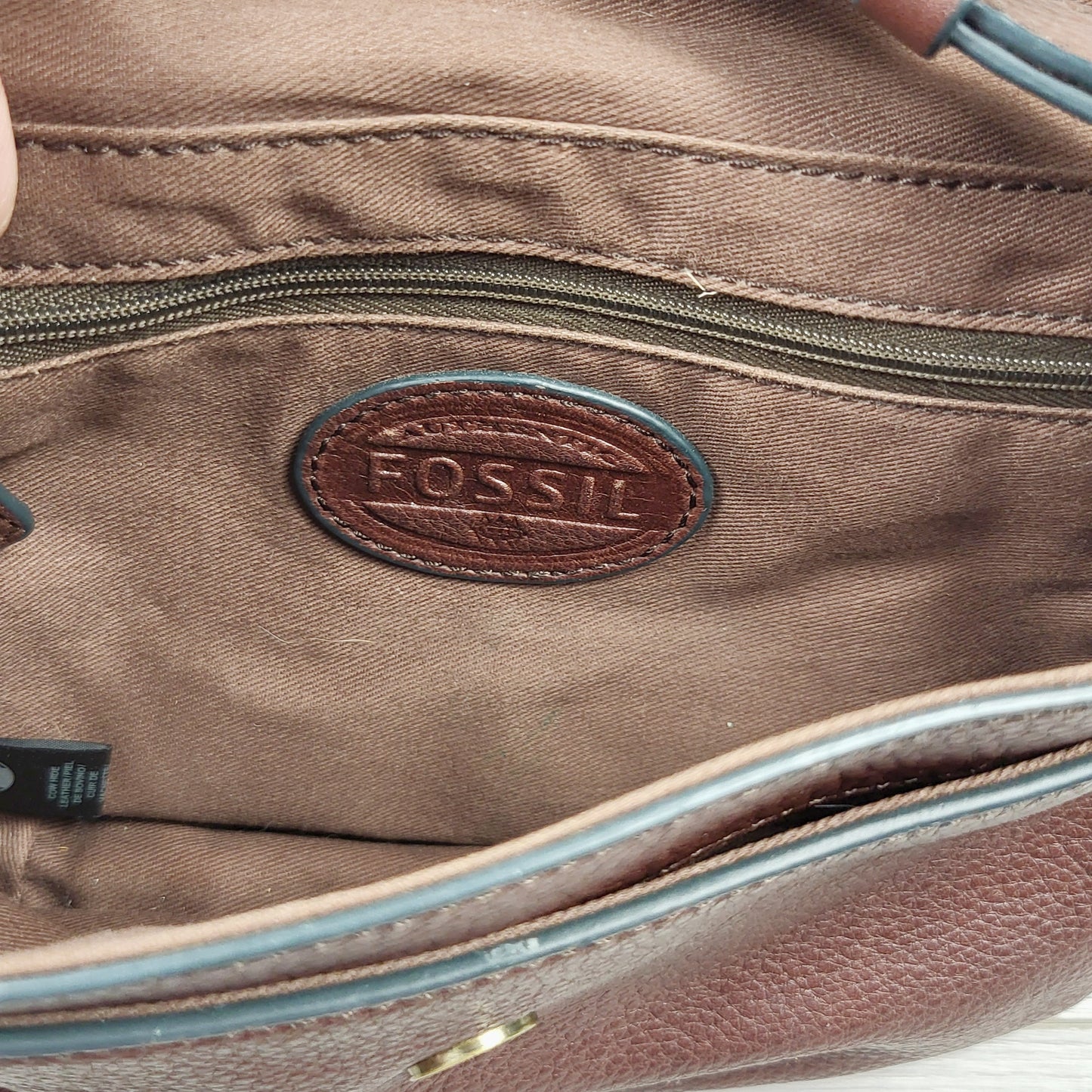 CFTZ2 - Fossil brown leather Preston small flap crossbody bag