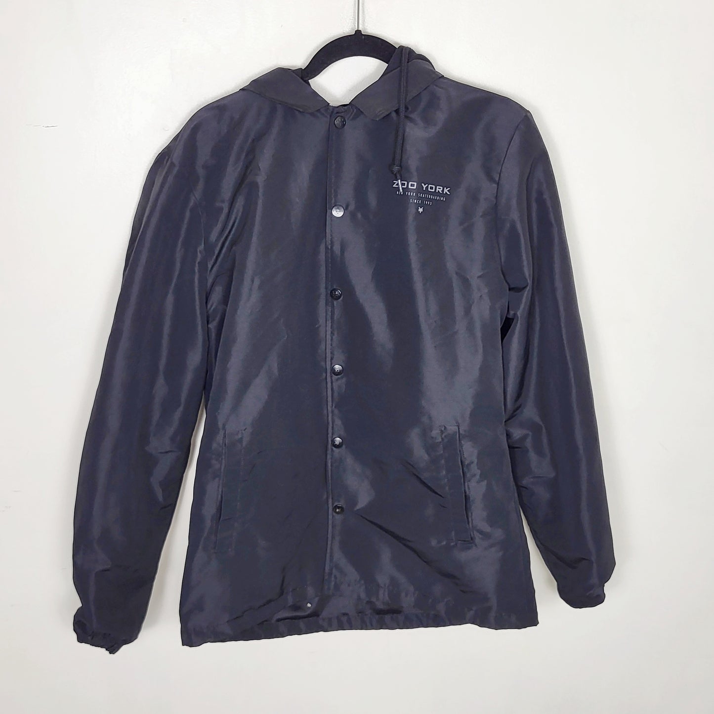 NOFF2 - Zoo York black hooded lightweight windbreaker style jacket. Men's size medium