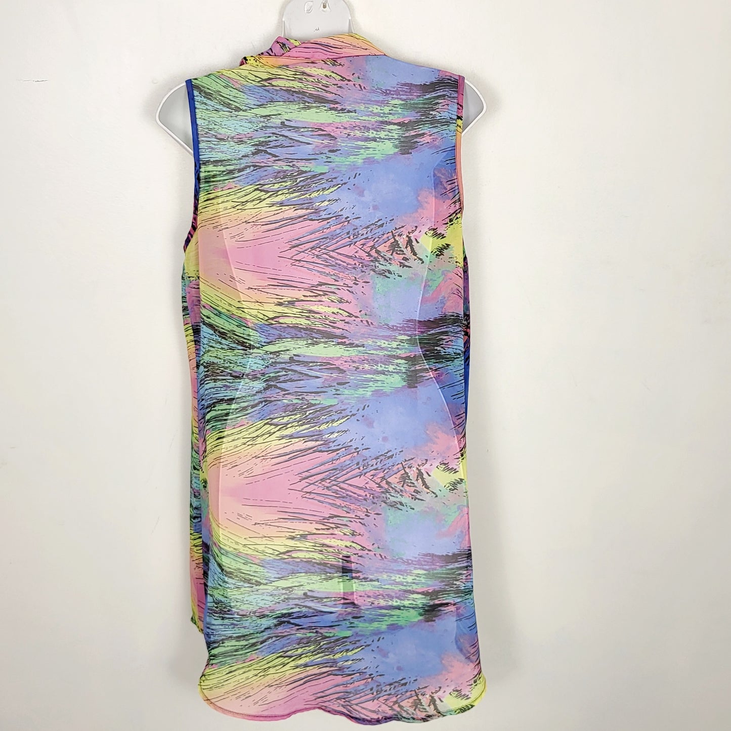 CKLB - Supre multi-colour abstract patterned sleeveless button down mini dress. Size medium