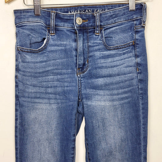 MVLK - American Eagle medium wash high rise jeggings. Size 4