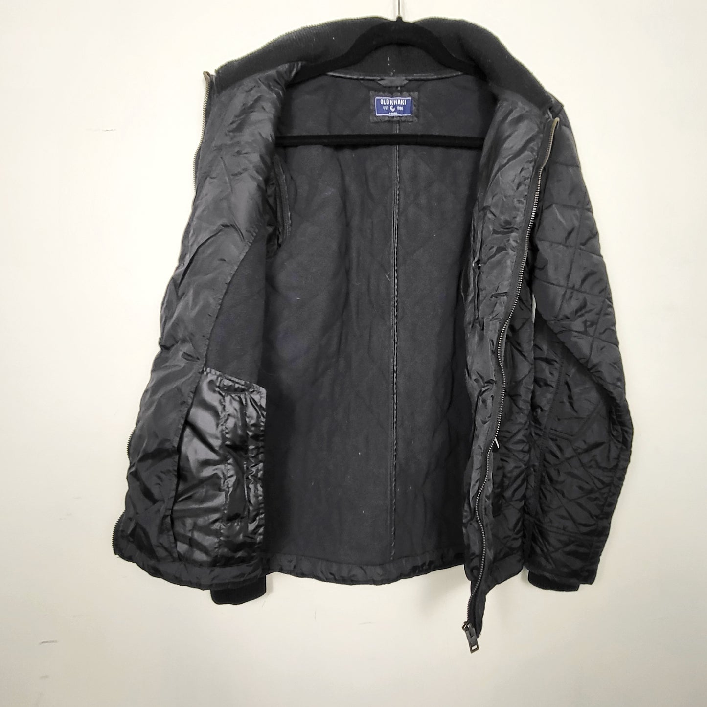 DZAV1 - Old Khaki black fleece lined quilted jacket. Size XS