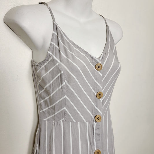 AMLE1 - Ardene grey and white striped sleeveless dress. Size XS