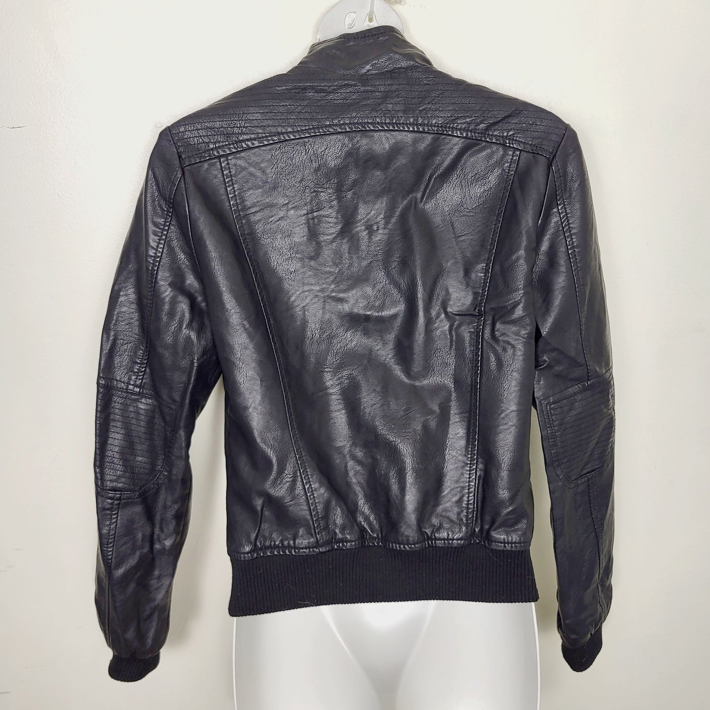 AMLE - Guess black faux leather motorcycle jacket. Size small