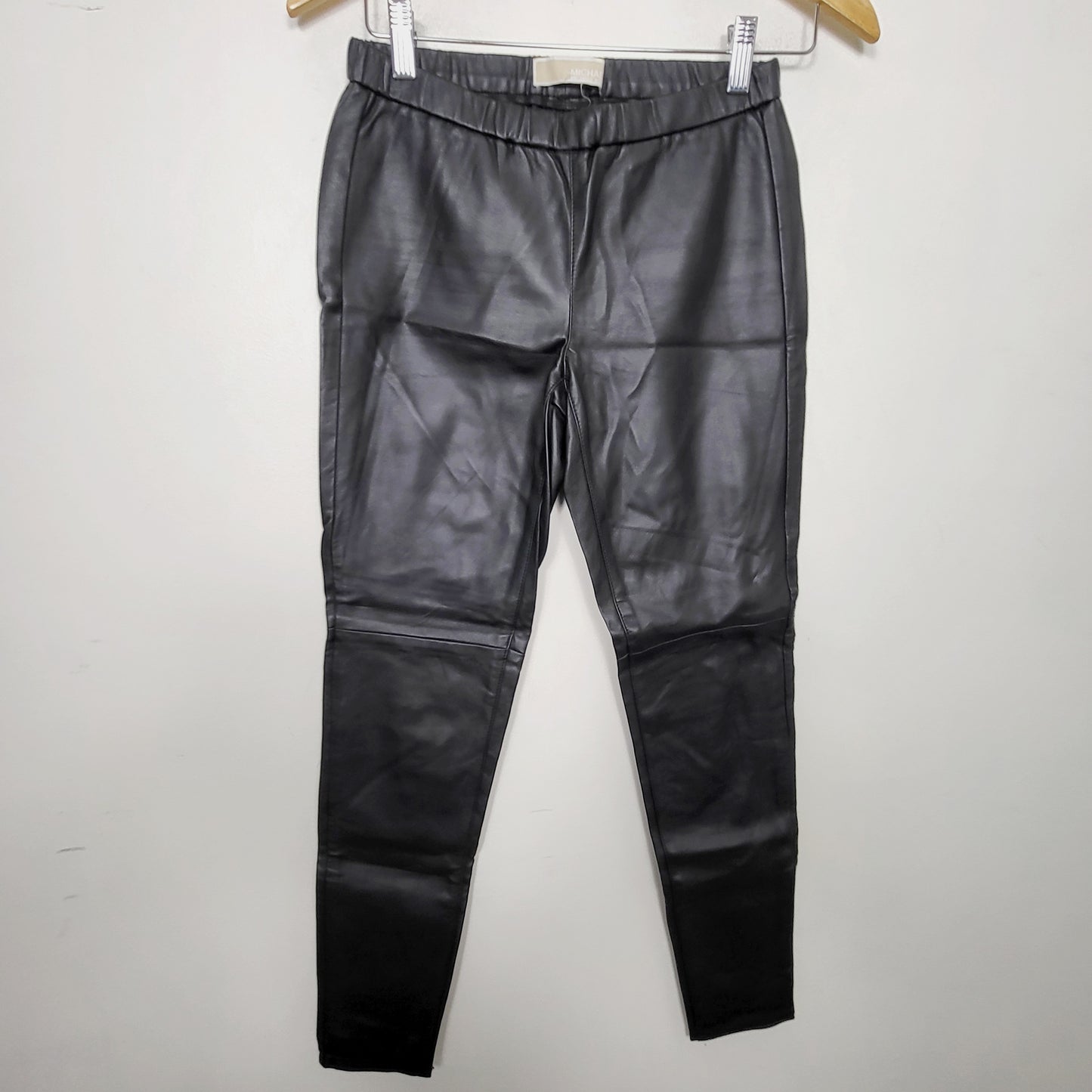 AMLE1 - Michael by Michael Kors black faux leather pants. Size like a small