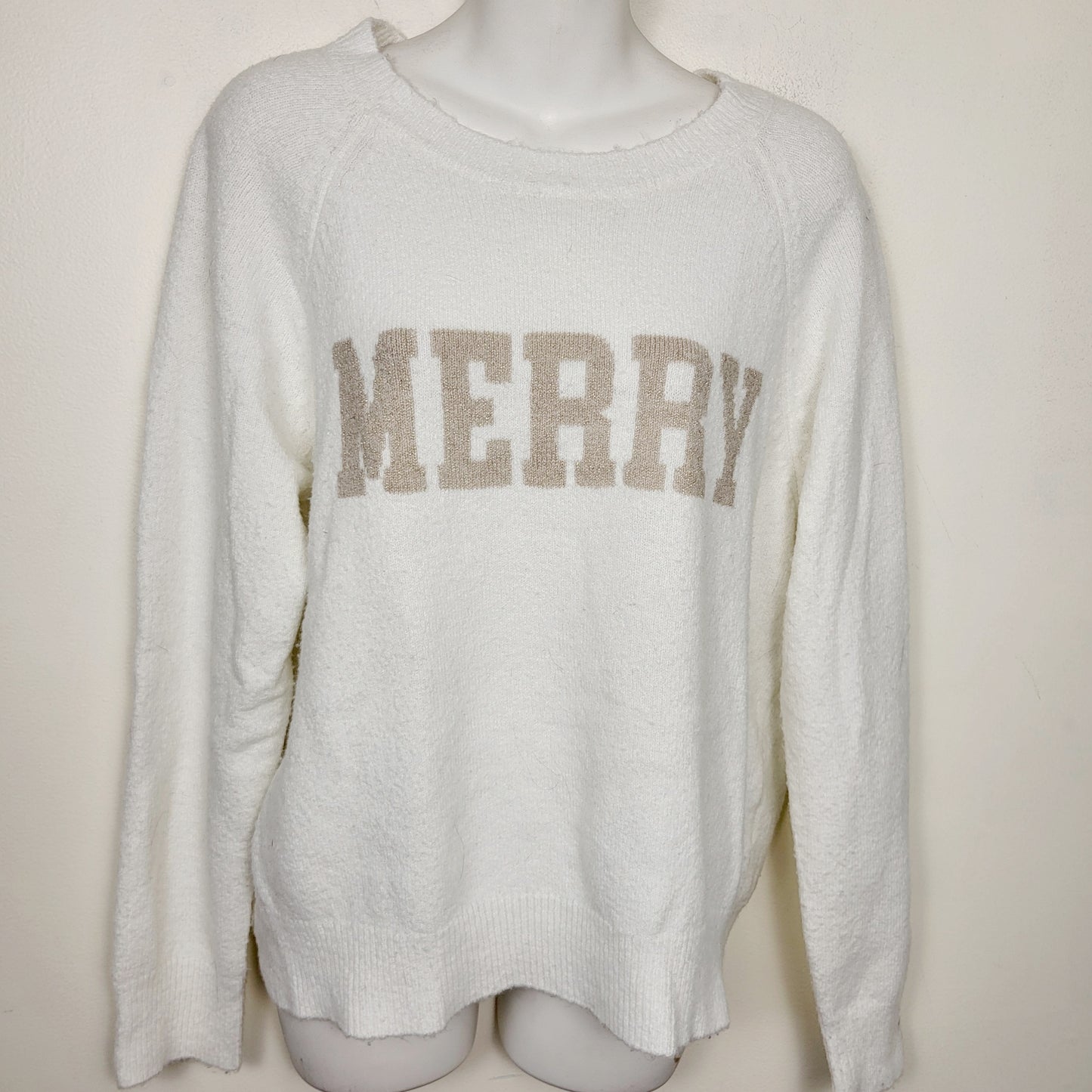 JKZ1 - Z Supply white "Merry" sweater. Size small