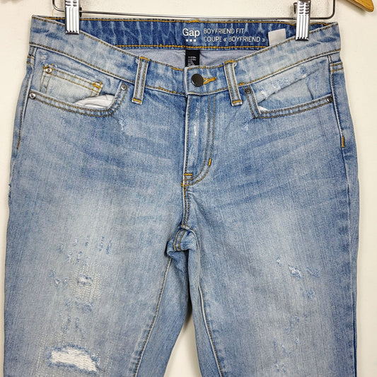 DZAV2 - Gap distressed boyfriend fit jeans. Size 26 (measure as a 28)