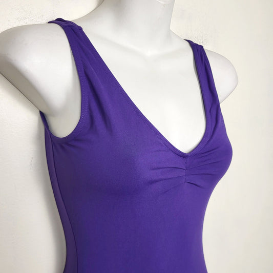 DZAV2 - Capezio purple v-neck camisole dance bodysuit. Size medium
